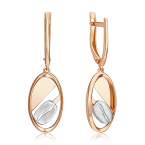 Серьги с английским замком из комбинированного золота 02-4925-00-000-1111