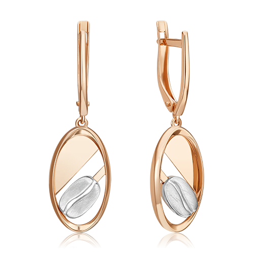 Серьги с английским замком из комбинированного золота 02-4925-00-000-1111