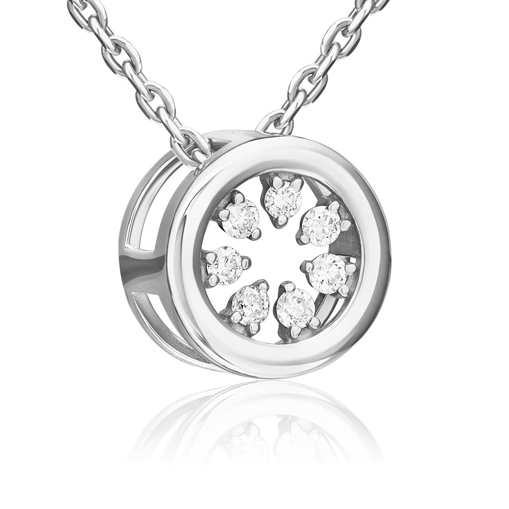 Подвеска-бегунок из серебра с фианитами 03-3531-00-401-0200