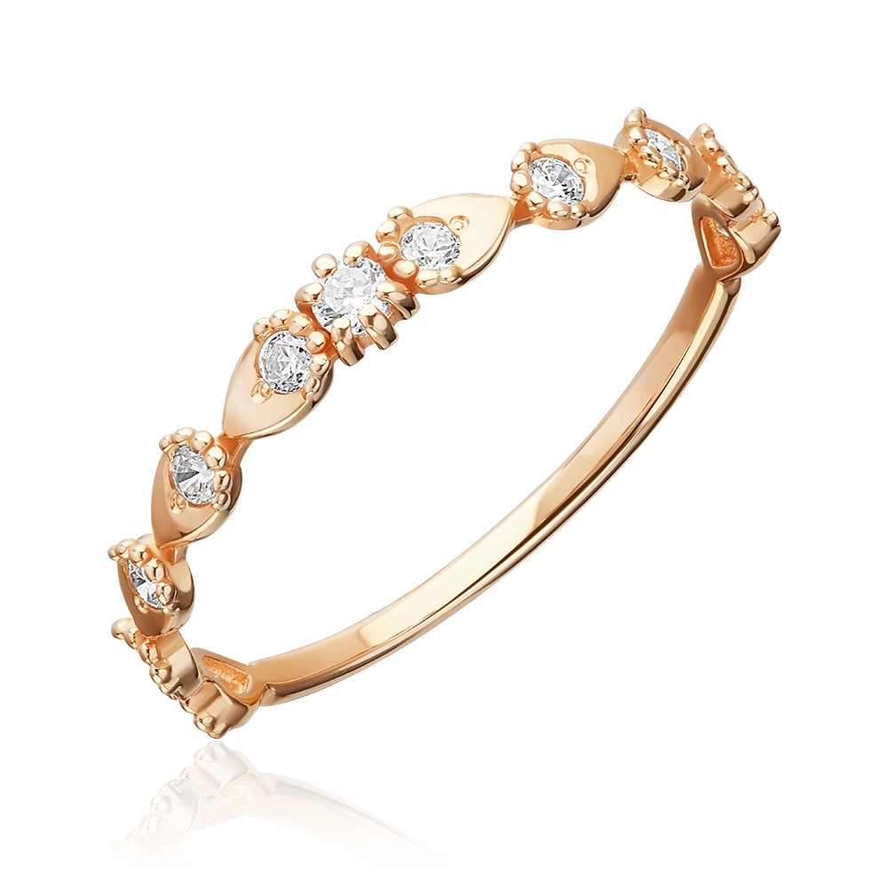 Кольцо из красного золота с фианитами 01-5947-00-401-1110