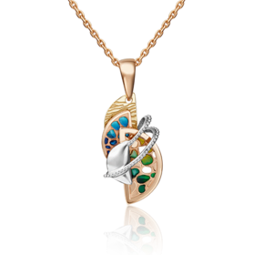 Подвеска из комбинированного золота с эмалью 03-2925-00-000-1140-66