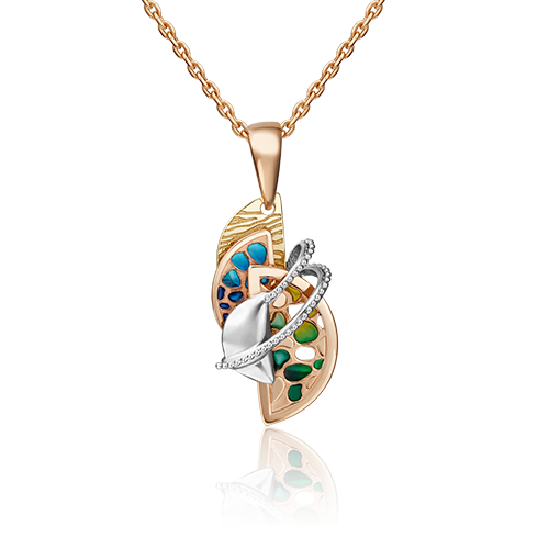 Подвеска из комбинированного золота с эмалью 03-2925-00-000-1140-66