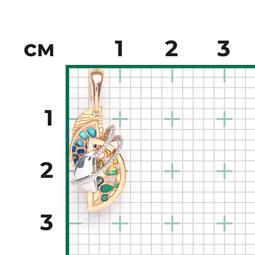 Подвеска из комбинированного золота с эмалью 03-2925-00-000-1140-66