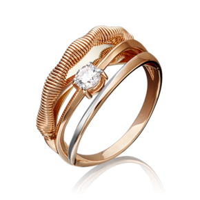 Кольцо из комбинированного золота с фианитом 01-5226-00-501-1113-38