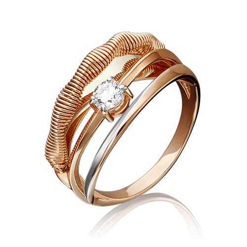 Кольцо из комбинированного золота с фианитом 01-5226-00-501-1113-38