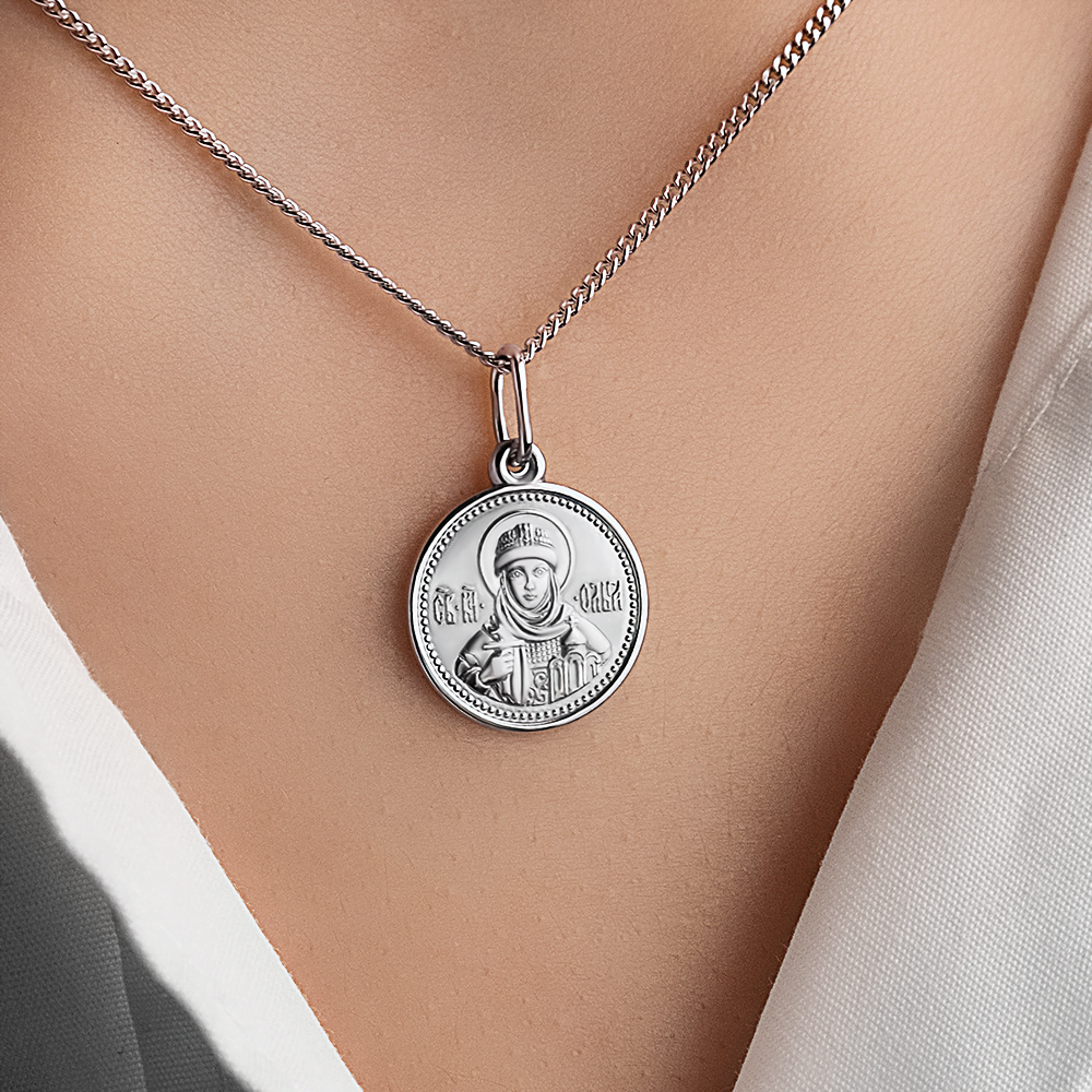 Иконка «Святая княгиня Ольга» из серебра 03-1780-00-000-0200