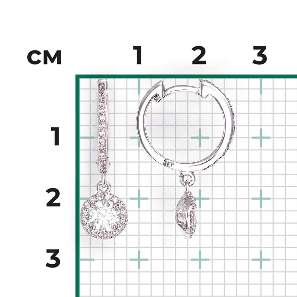 Серьги с английским замком из белого золота с бриллиантами 02-0738-00-101-1120-30