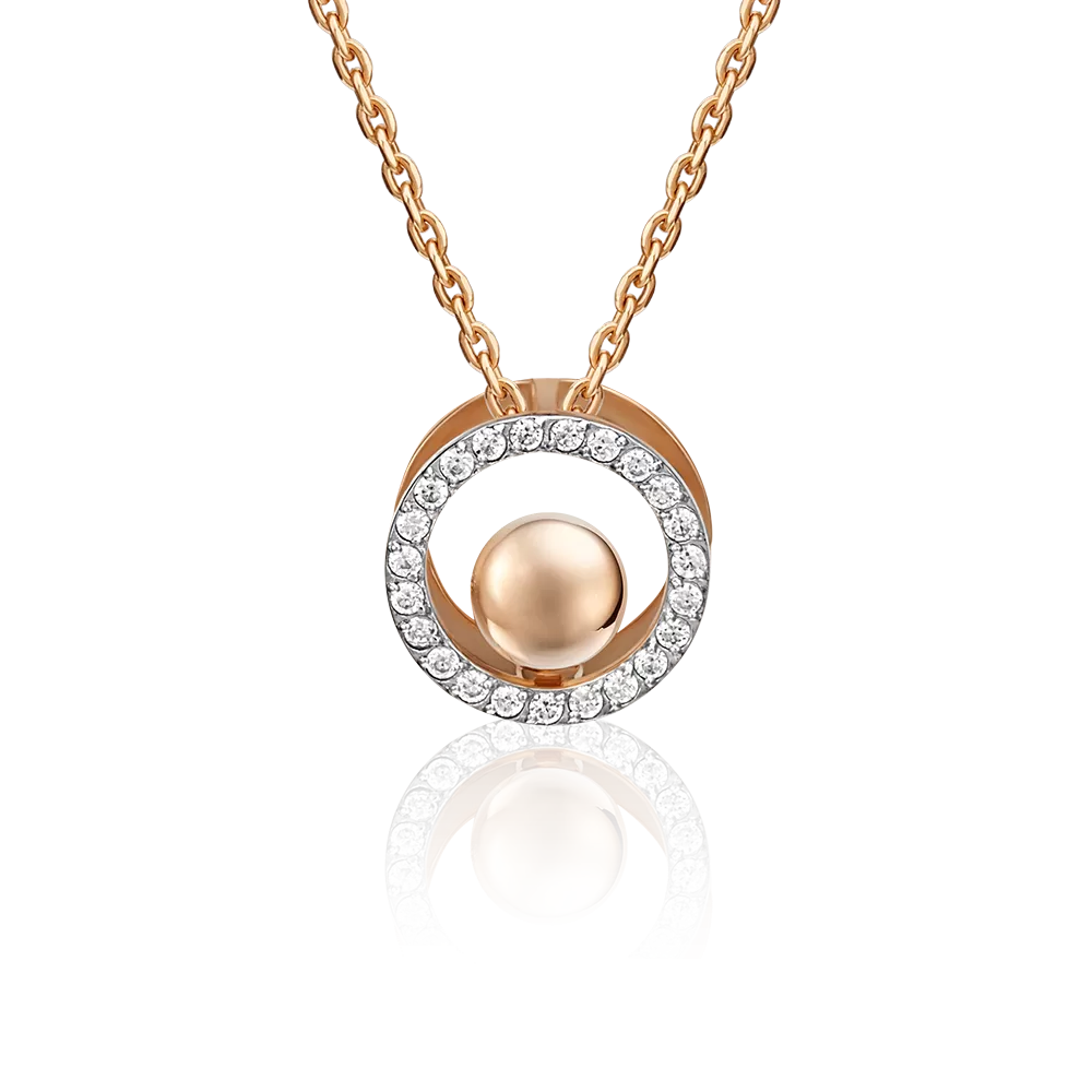 Подвеска из красного золота с фианитами 03-3067-00-401-1110-65