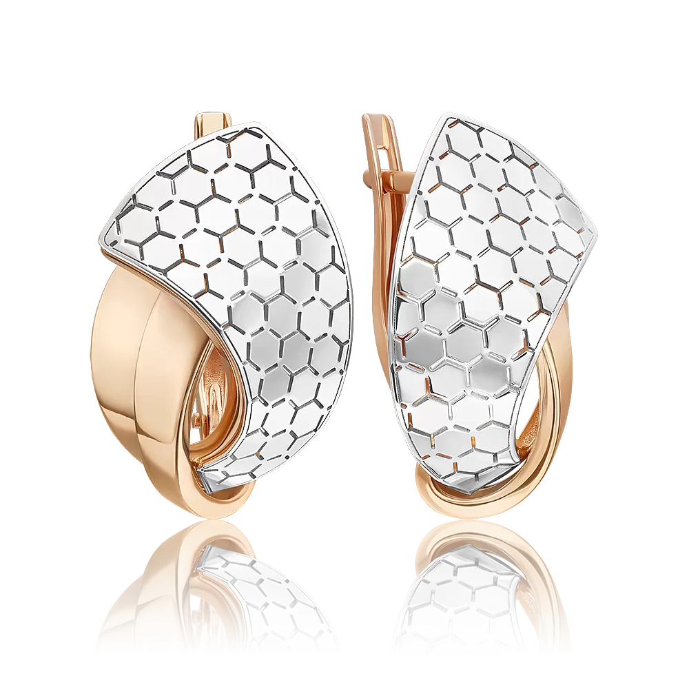 Серьги из комбинированного золота 02-5272-01-000-1111