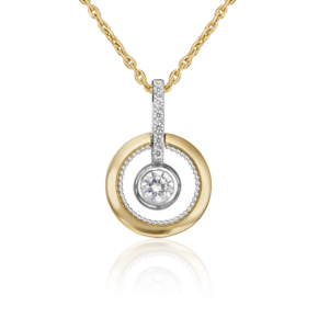 Подвеска из комбинированного золота с фианитами