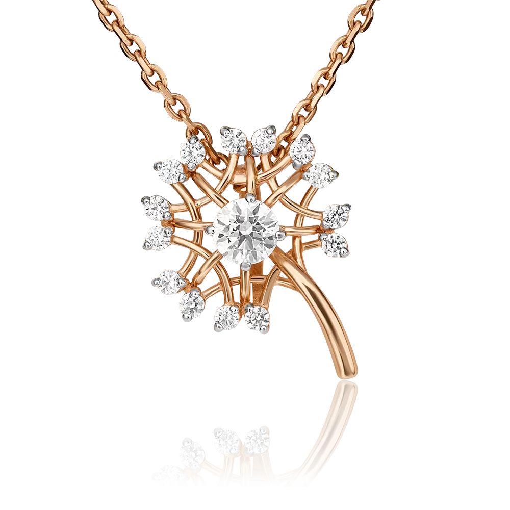 Подвеска «Одуванчик» из красного золота с фианитами 03-3112-00-401-1110