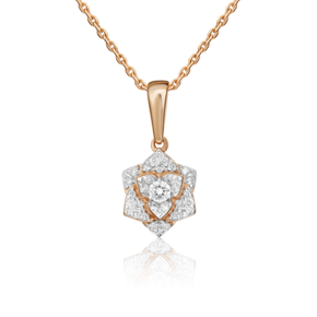 Подвеска «Цветок» из красного золота с бриллиантами 03-0420-00-101-1110-30