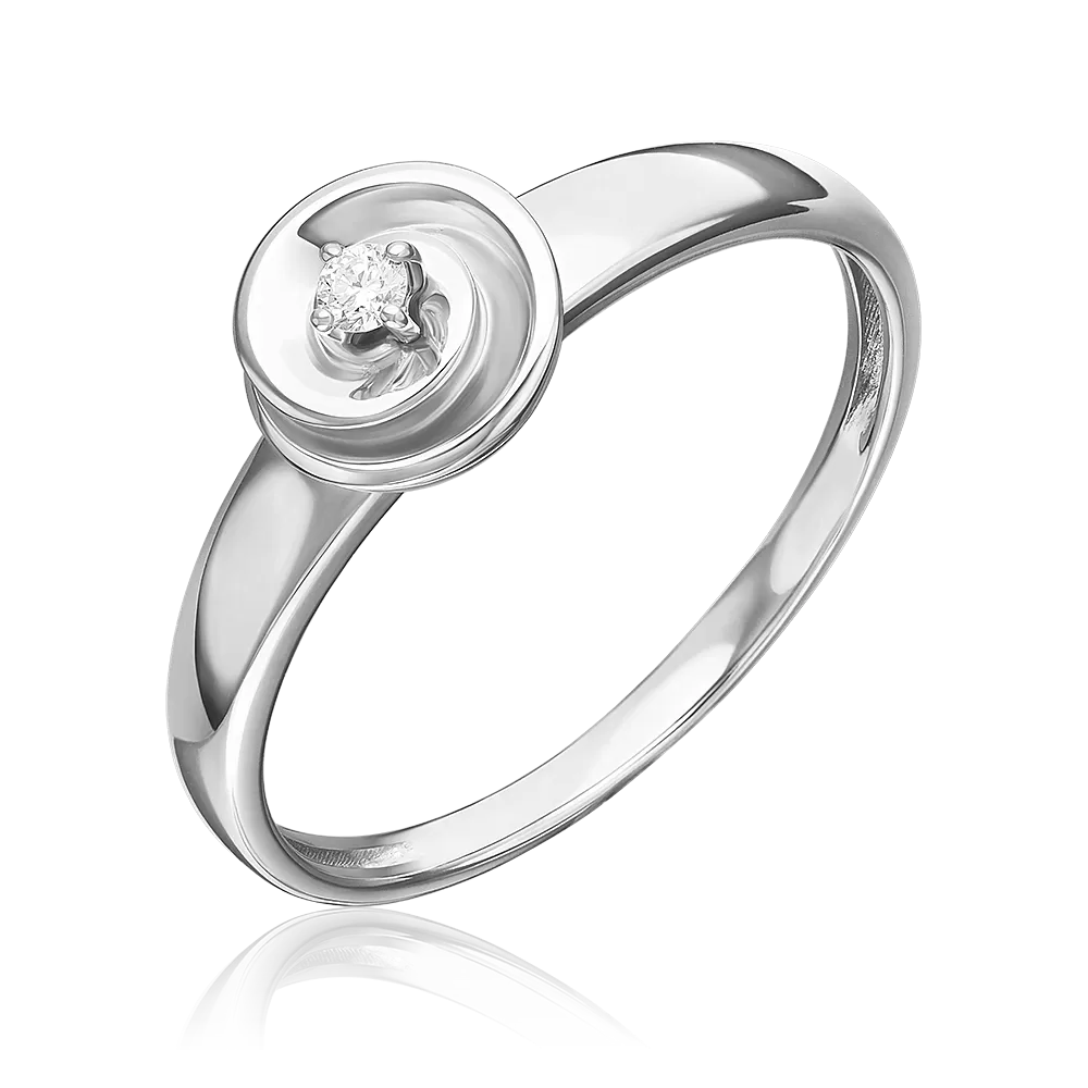 Кольцо из белого золота с бриллиантом 01-5804-00-101-1120