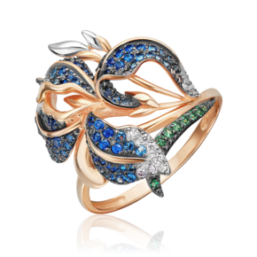 Кольцо «Ирис» из красного золота с фианитами 01-4815-00-404-1110-53