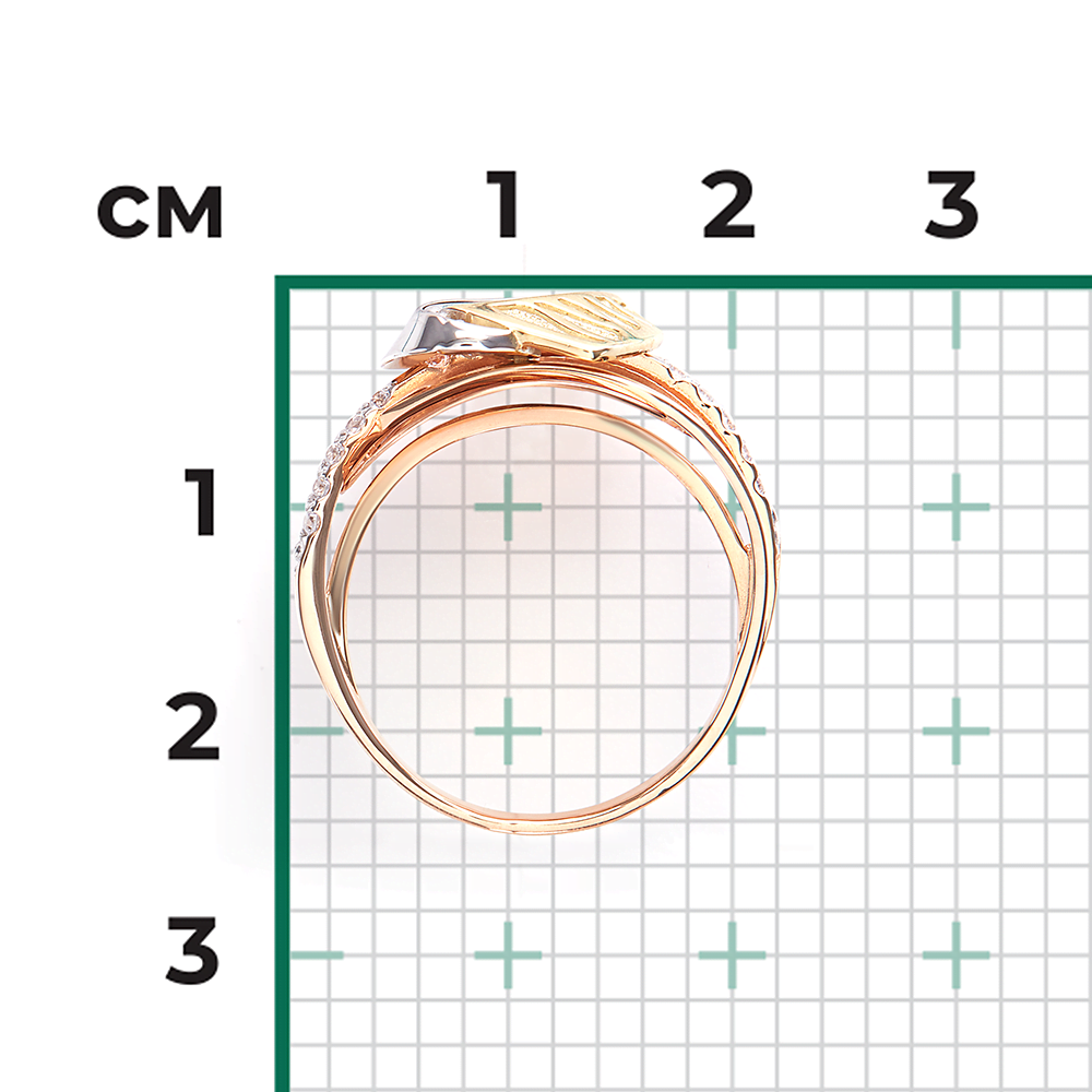 Кольцо из комбинированного золота с фианитами 01-5083-00-401-1140-48