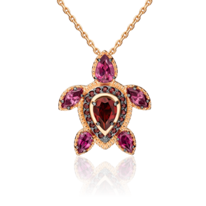 Подвеска «Черепаха» из красного золота с гранатами 03-3113-00-204-1110-46