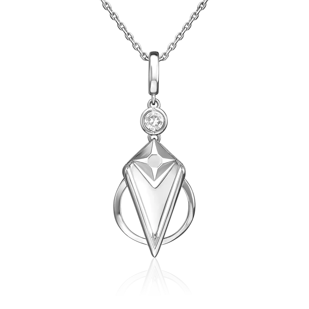 Подвеска из белого золота с натуральным топазом white 03-3375-00-201-1120