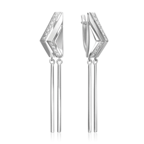 Серьги с английским замком из серебра с фианитами 02-5069-00-401-0200