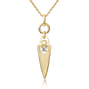 Подвеска «Контрасты» из лимонного золота с натуральным топазом white