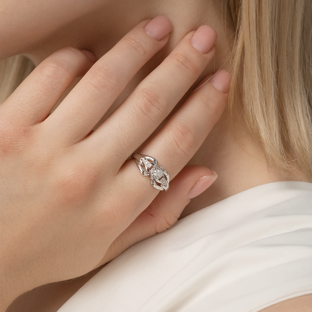 Кольцо из белого золота с бриллиантами 01-5730-00-101-1120