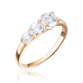 Кольцо из красного золота с фианитами 01-3971-00-501-1110-38