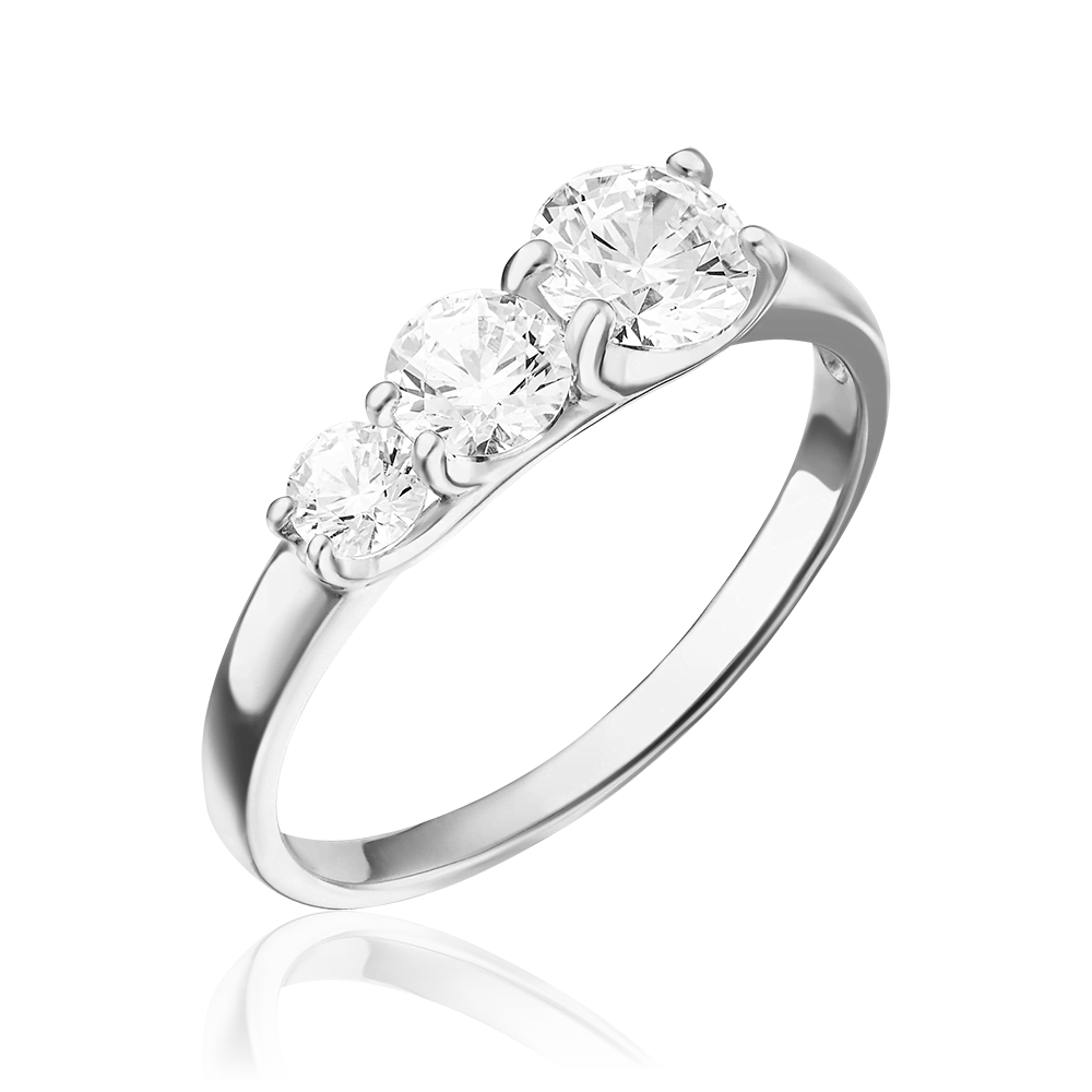 Кольцо из белого золота с фианитами 01-3972-00-501-1120-38