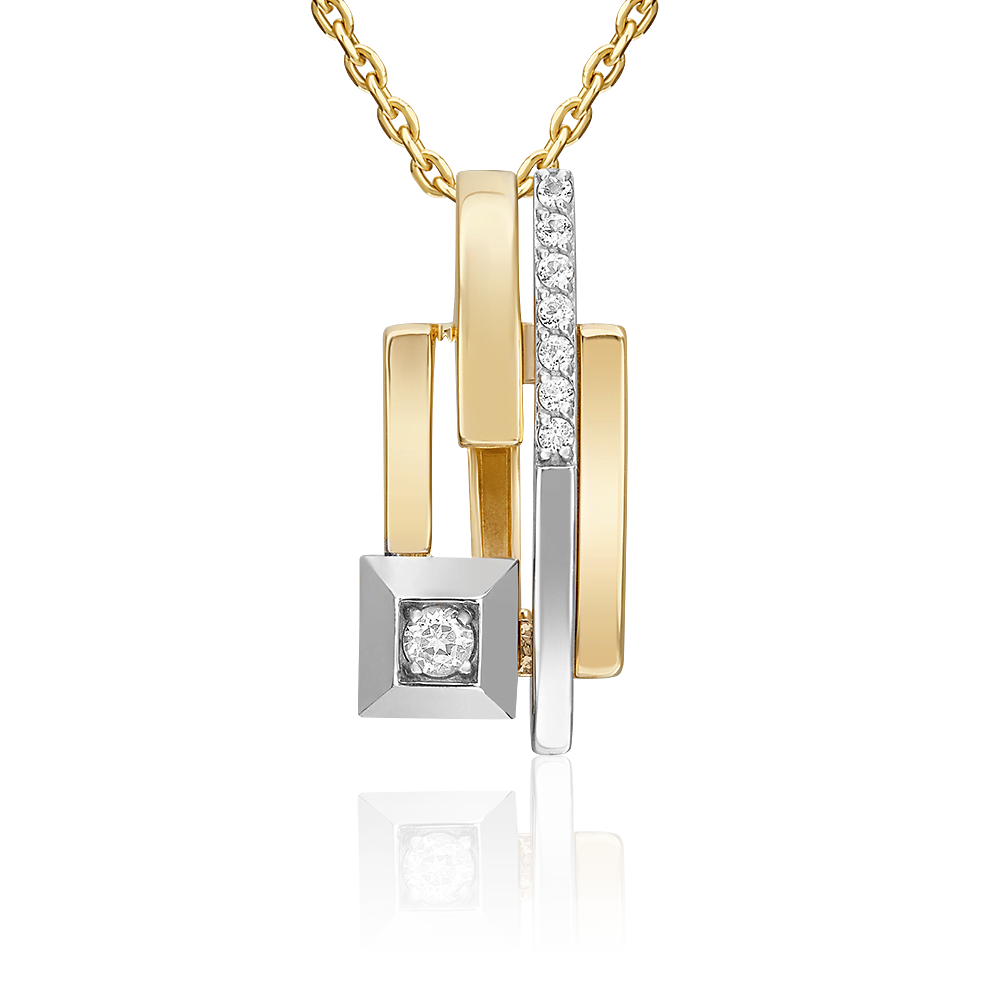 Подвеска из комбинированного золота с натуральными топазами white 03-3378-00-201-1121