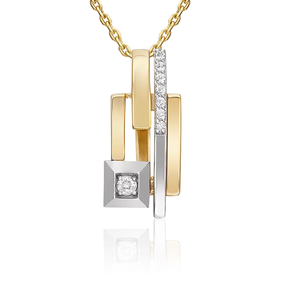 Подвеска из комбинированного золота с натуральными топазами white 03-3378-00-201-1121