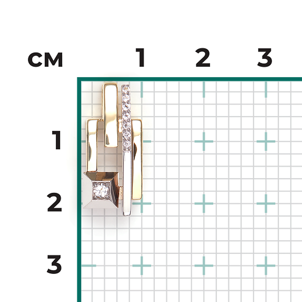 Подвеска из комбинированного золота с натуральными топазами white 03-3378-00-201-1121
