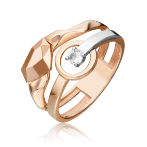 Кольцо из комбинированного золота с натуральным топазом white 01-5613-00-201-1111