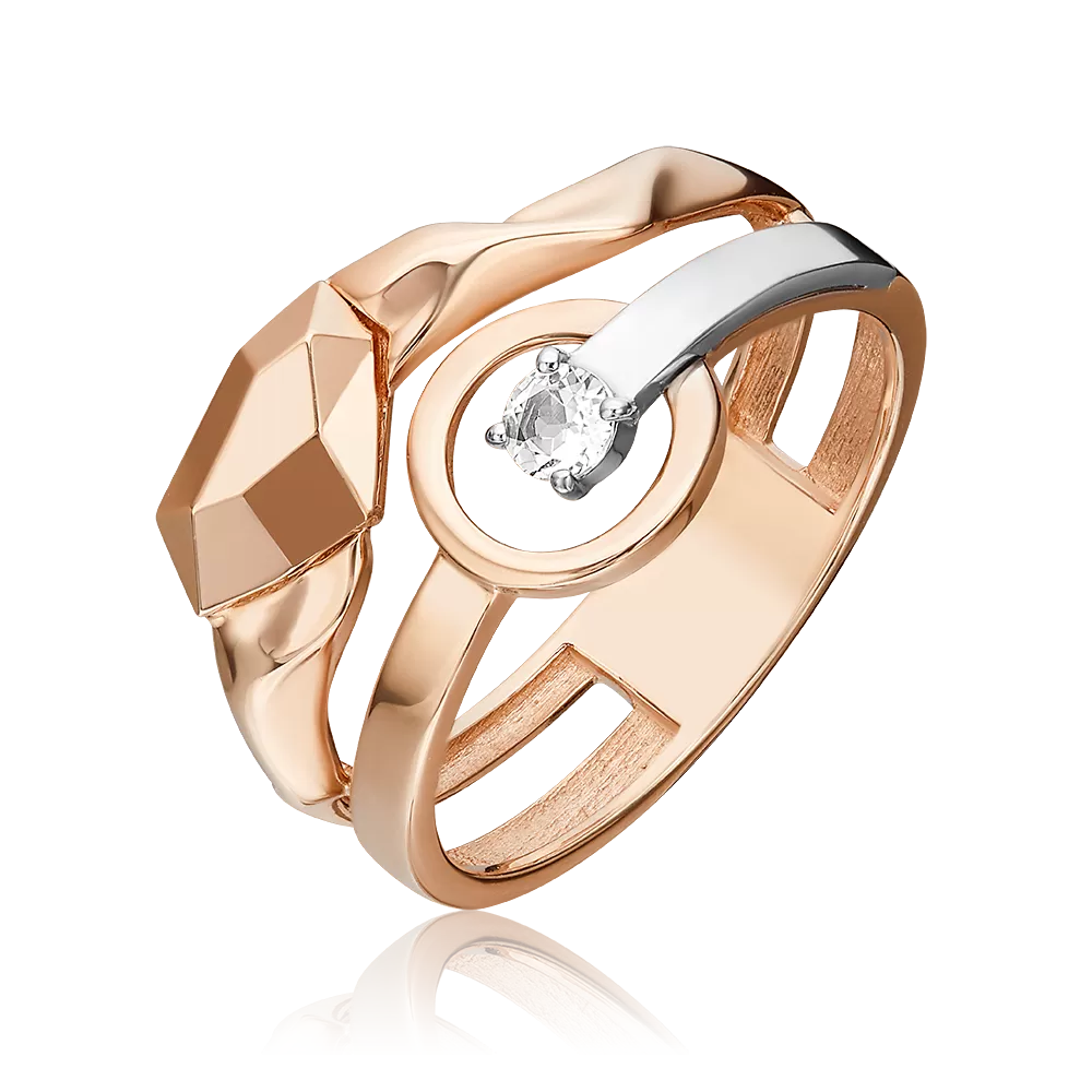 Кольцо из комбинированного золота с натуральным топазом white 01-5613-00-201-1111