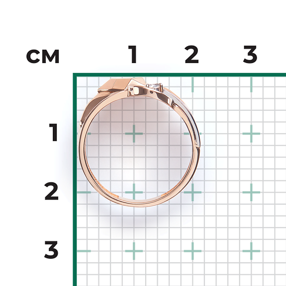 Кольцо из комбинированного золота с натуральным топазом white 01-5613-00-201-1111