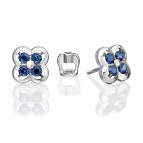 Серьги-пусеты из белого золота с сапфирами 02-5491-00-102-1120