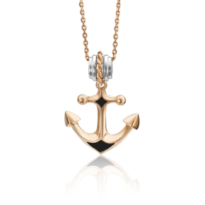 Подвеска «Якорь» из комбинированного золота с эмалью 03-2464-01-000-1111-25