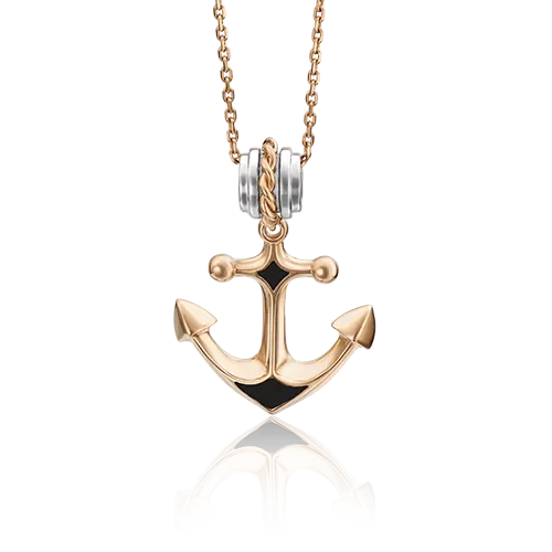 Подвеска «Якорь» из комбинированного золота с эмалью 03-2464-01-000-1111-25