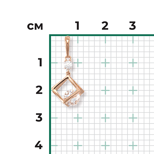 Подвеска из красного золота с фианитами 03-3140-00-401-1110