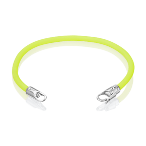 Браслет-соул из серебра с жёлтым полиуретановым шнуром 05-0762-02-000-0200