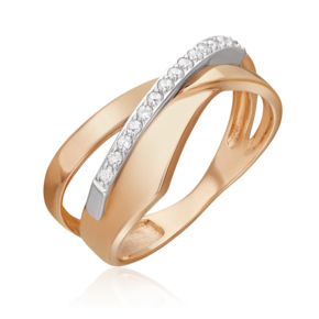 Кольцо из комбинированного золота с фианитами 01-5669-00-401-1111