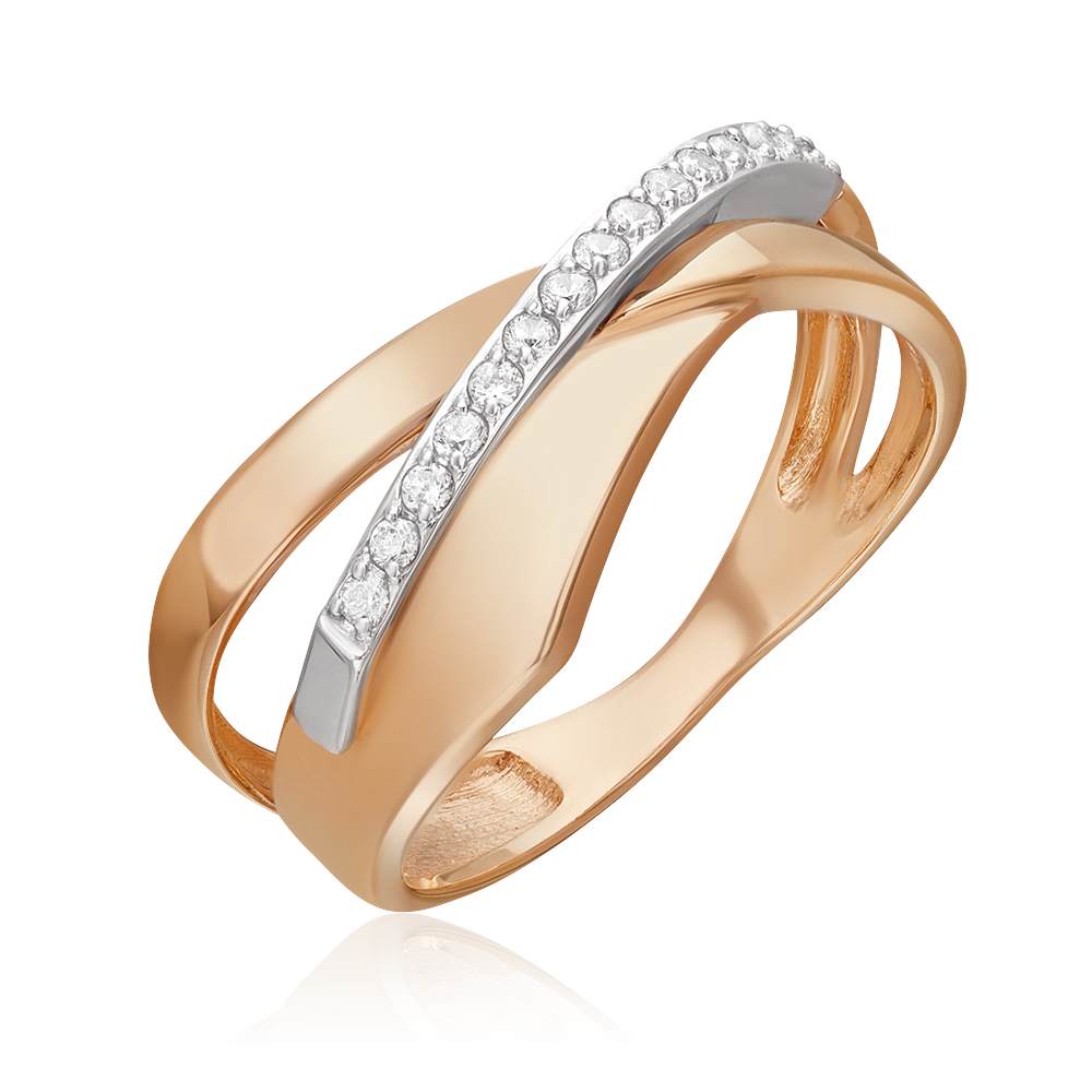 Кольцо из комбинированного золота с фианитами 01-5669-00-401-1111