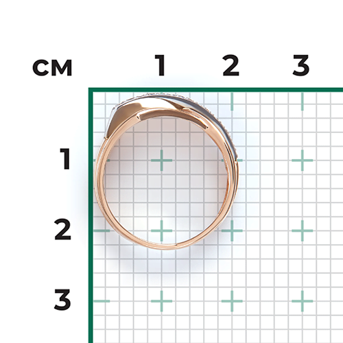 Кольцо из комбинированного золота с фианитами 01-5669-00-401-1111