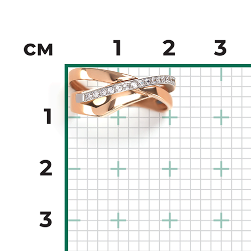 Кольцо из комбинированного золота с фианитами 01-5669-00-401-1111