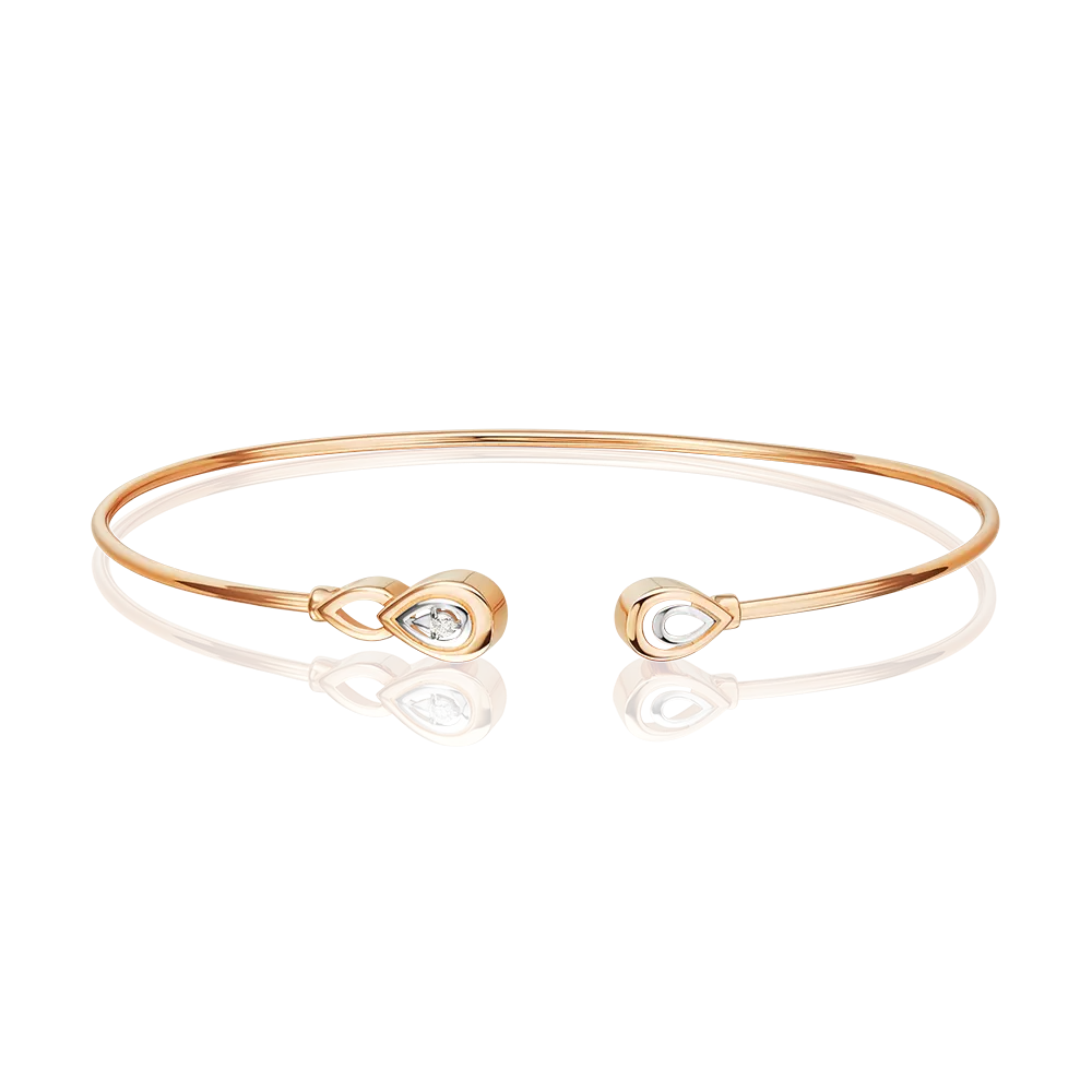 Браслет жесткий из красного золота с бриллиантом 05-0875-00-101-1110