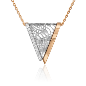 Подвеска с принтом «Питон» из комбинированного золота с фианитами 03-3443-00-401-1111