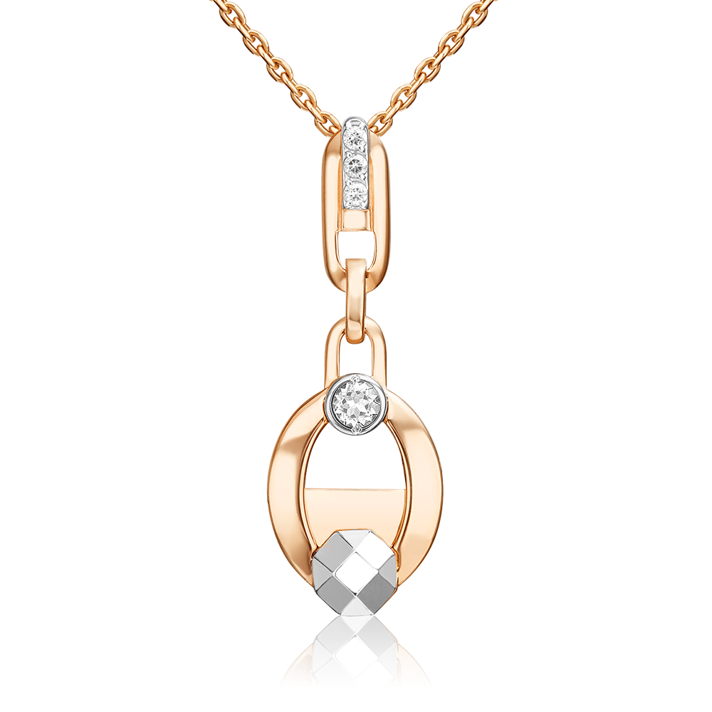 Подвеска из комбинированного золота с натуральными топазами white 03-3382-00-201-1111