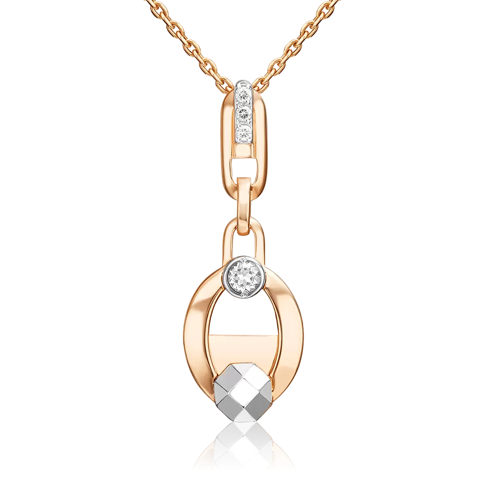 Подвеска из комбинированного золота с натуральными топазами white 03-3382-00-201-1111