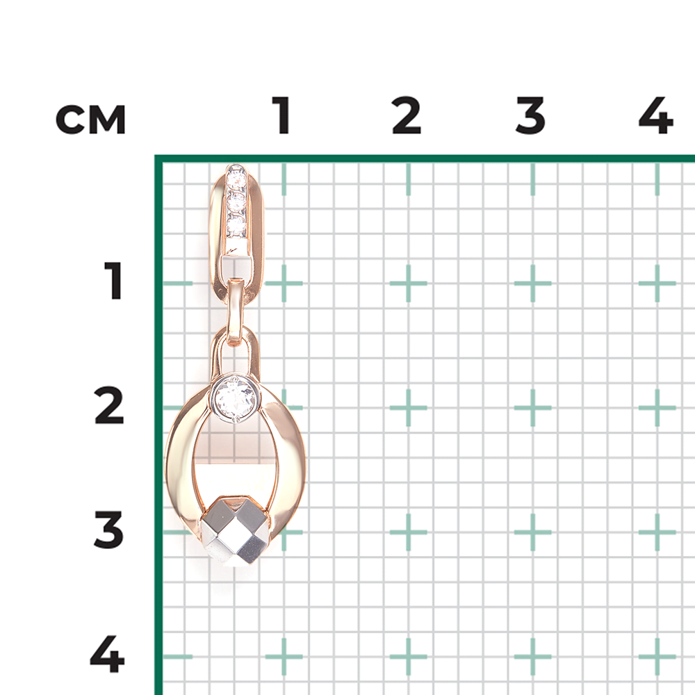 Подвеска из комбинированного золота с натуральными топазами white 03-3382-00-201-1111