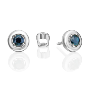 Серьги-пусеты из белого золота с сапфиром 02-5489-00-102-1120