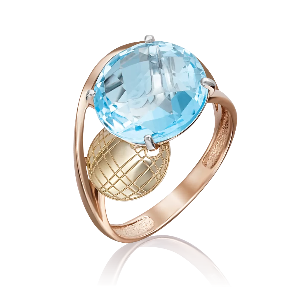 Кольцо из комбинированного золота с топазом 01-5154-00-201-1113-46