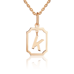 Подвеска «Буква К» из красного золота 03-3642-К-000-1110
