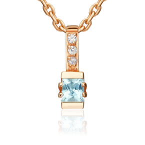 Подвеска из красного золота с топазом и фианитами 03-3703-00-207-1110